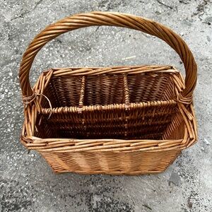 Handwoven utensil silverware caddy, RUSTIC FARMHOUSE Basket Organizer